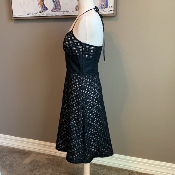 WHBM Black Eyelet summer dress size 4 - Picture 2 of 6